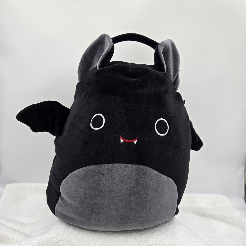 Kelly Toys Squishmallows Halloween 16" Emily The Bat Plush Toy Handle Candy Pail